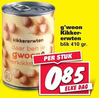 Nettorama G'woon Kikkererwten aanbieding