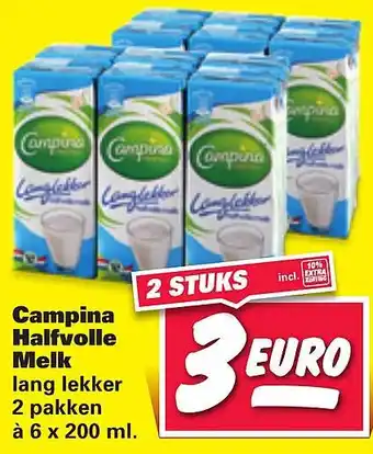 Nettorama Campina Halfvolle Melk aanbieding