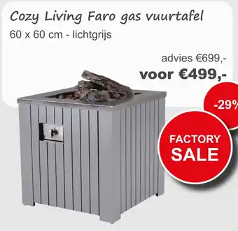 Tuinmeubelland Cozy living faro gas vuurtafel aanbieding