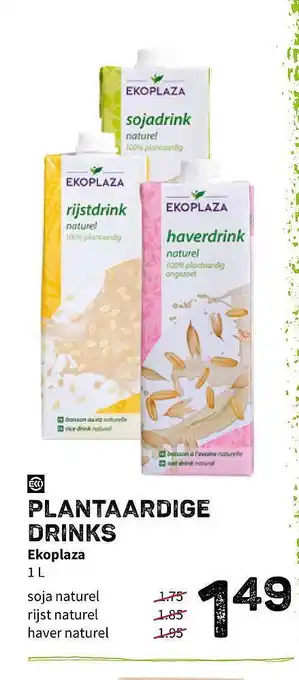 Ekoplaza Plantaardige Drinks 1liter aanbieding