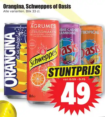 Dirk Orangina, schweppes of oasis aanbieding