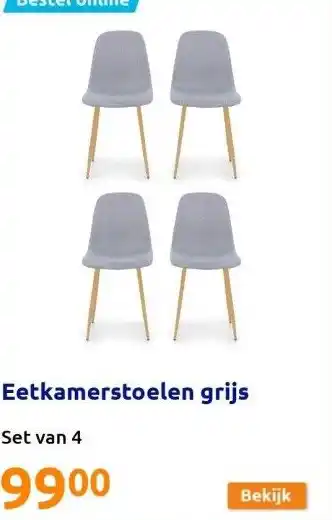 Action Eetkamerstoelen grijs aanbieding