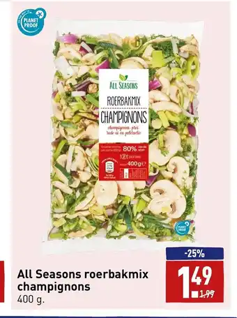 ALDI All Seasons roerbakmix champignons 400 g aanbieding