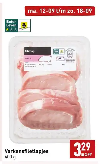 ALDI Varkenfiletlapjes 400 g aanbieding