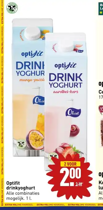 ALDI Optifit drinkyoghurt 1 l aanbieding