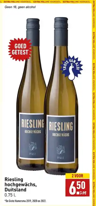 ALDI Riesling hochgewachs, Duitsland 0.75 l aanbieding