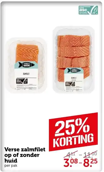 Coop Verse zalmfilet op of zonder huid aanbieding