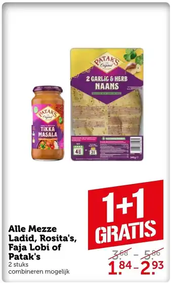 Coop Alle Mezze Ladid, Rosita's, Faja Lobi of Patak's aanbieding