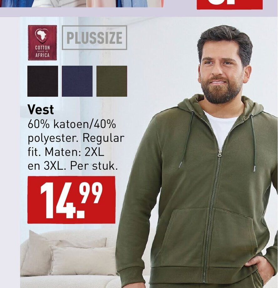 Vest 3XL per stuk aanbieding bij ALDI