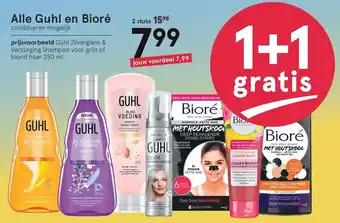 Etos Guhl en Biore assortiment 1+1 aanbieding