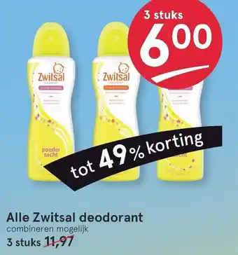 Etos Zwitsal deodorant 3st aanbieding