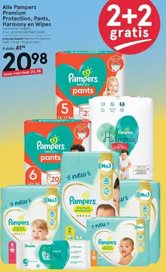 Etos Pampers Premium Protection, pants, harmony en Wipes 4st aanbieding