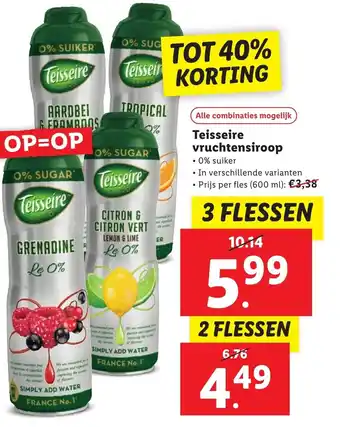 Lidl Teisseire vruchtensiroop aanbieding