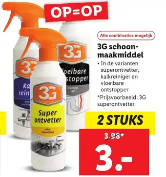 Lidl 3G schoon- maakmiddel aanbieding