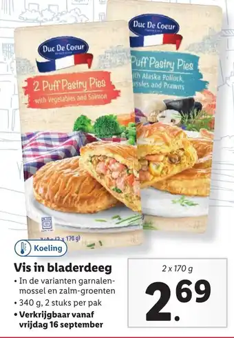 Lidl Vis in bladerdeeg 2 x 170g aanbieding