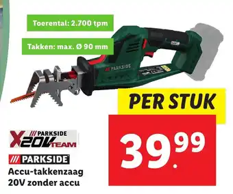 Lidl Accu-takkenzaag 20V zonder accu aanbieding