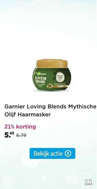 Plein.nl Garnier Loving Blends Mythische Olijf Haarmasker 21% Korting aanbieding