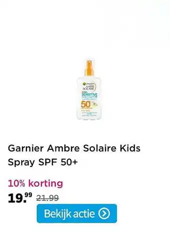 Plein.nl Garnier Ambre Solaire Kids Spray SPF 50+ 10% Korting aanbieding