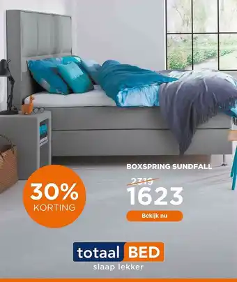 TotaalBED Boxspring Sundfall 30% Korting aanbieding