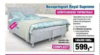 Matrasconcurrent Boxspring Royal Supreme aanbieding