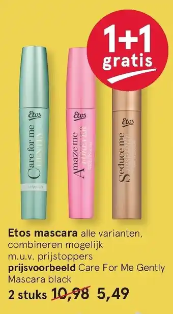 Etos Etos mascara's 1+1 aanbieding