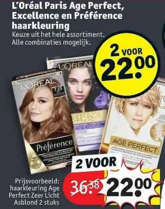 Kruidvat L'Oréal Paris Age Perfect, Excellence En Préférence Haarkleuring aanbieding