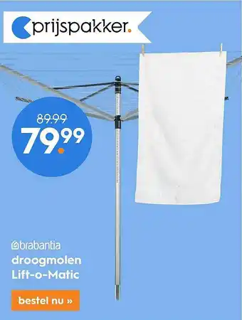 Blokker Brabantia Droogmolen Lift-o-Matic aanbieding