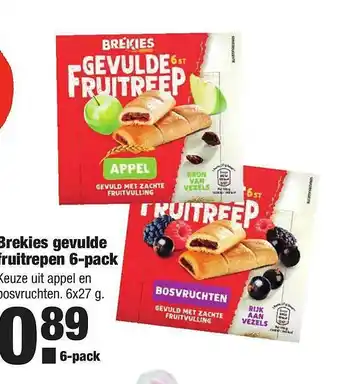 ALDI Brekies Gevulde Fruitrepen 6-Pack aanbieding