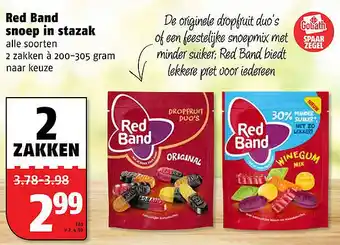 Poiesz Red Band snoep in stazak aanbieding