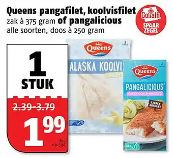 Poiesz Queens pangafilet, koolvisfilet aanbieding