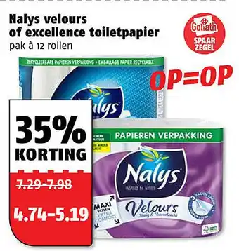 Poiesz Nalys velours of excellence toiletpapier aanbieding