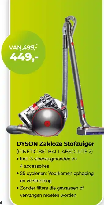 EP Dyson zakloze stofzuiger (cinetic big ball absolute 2) aanbieding