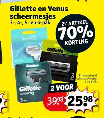 Kruidvat Gillette en Venus scheermesjes 2 x 3 stuks aanbieding