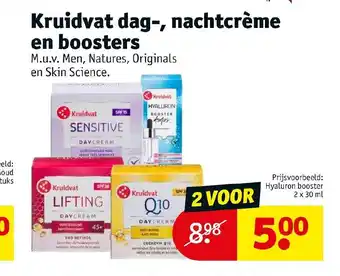 Kruidvat Dag-, nachtcreme en booster 2 x 30 ml aanbieding