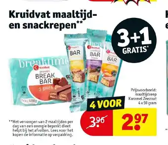 Kruidvat Maaltijd- en snackrepen 4 x 59 gram aanbieding