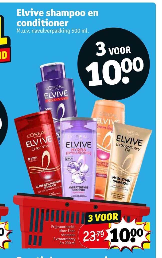 Elvive shampoo en conditioner 500 ml aanbieding bij Kruidvat