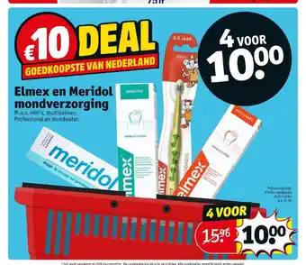 Kruidvat Elmex en Meridol mondverzorging 4 x 75 ml aanbieding