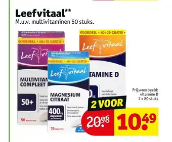 Kruidvat Leefvitaal vitamine D 2 x 80 stuks aanbieding