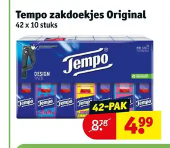 Kruidvat Tempo zakdoekjes Original 42 x 10 stuks aanbieding