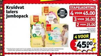 Kruidvat Luiers jumbopack 4 x 108 stuks aanbieding