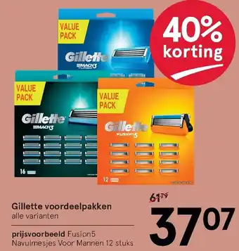 Etos Gillette Fusion scheermesjes 12-/16-pack aanbieding