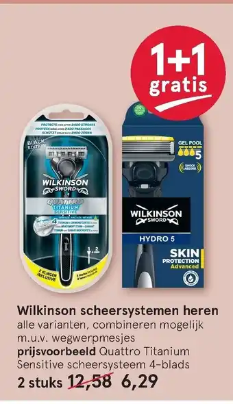 Etos Wilkinson scheersysteem heren 1+1 aanbieding