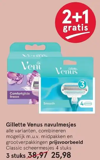 Etos Gillette Venus navulmesjes 3st aanbieding