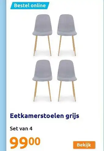 Action Eetkamerstoelen grijs aanbieding