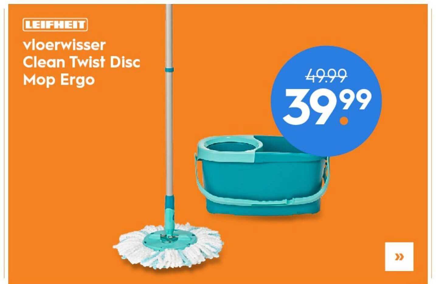 Leifheit vloerwisser clean twist disc mop ergo aanbieding bij Blokker
