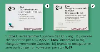 Etos Etos Diarreeremmer Loperamide HCI 2mg aanbieding