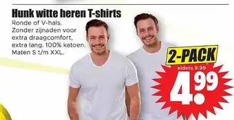 Dirk Hunk witte heren t-shirts aanbieding