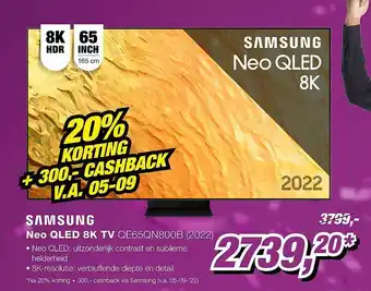 EP Samsung neo qled 8k tv qe65qn800b (2022) aanbieding