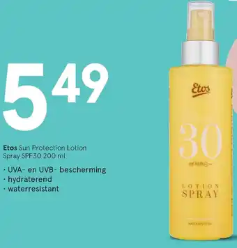 Etos Etos Sun Protection Lotion Spray SPF30 200ml aanbieding