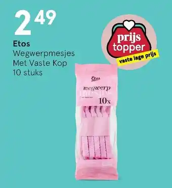 Etos Etos Wegwerpmesjes met vaste kop 10st aanbieding